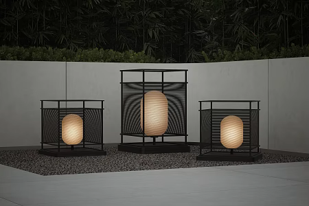 Modern garden lamp landscape lamp combination camping lamp outdoor lamp lawn lamp 3d model