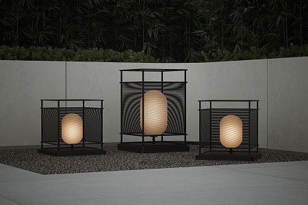 Modern garden lamp landscape lamp combination camping lamp outdoor lamp lawn lamp 3d model