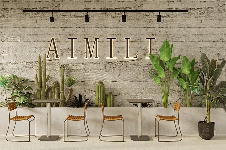 Log Wind Cafe Coffee Shop Card Seat Coffee Milk Tea Card Seat Sofa Coffee Shop Indoor Landscape Side Wall Card Seat Sofa Milk Tea Shop 3d model