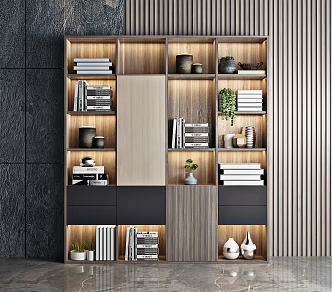 Modern bookcase 3d model