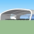 Indoor Sports Stadium Interior With Basketball Court And Seating For Fitness Training