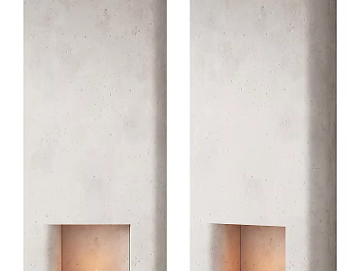 Minimalist Fireplaces Ideal For Modern Interiors With Light Concrete Walls 3d model