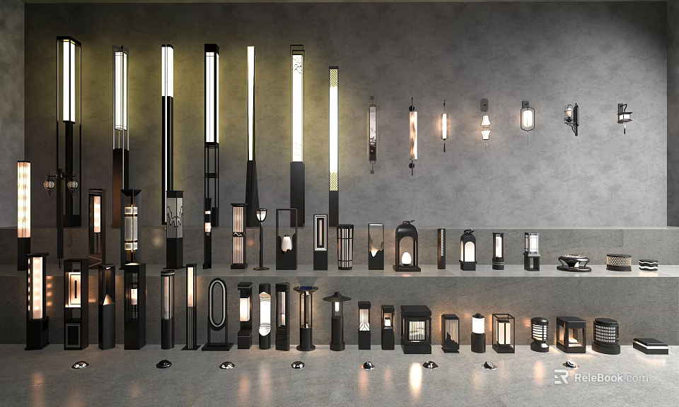 Beautiful Park Landscape With Green Lawn Tall Trees Walking Path And Wooden Benches 3d model 