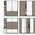 Modern Wardrobe Design With Wooden Panels White Fronts Mirror Doors And Storage