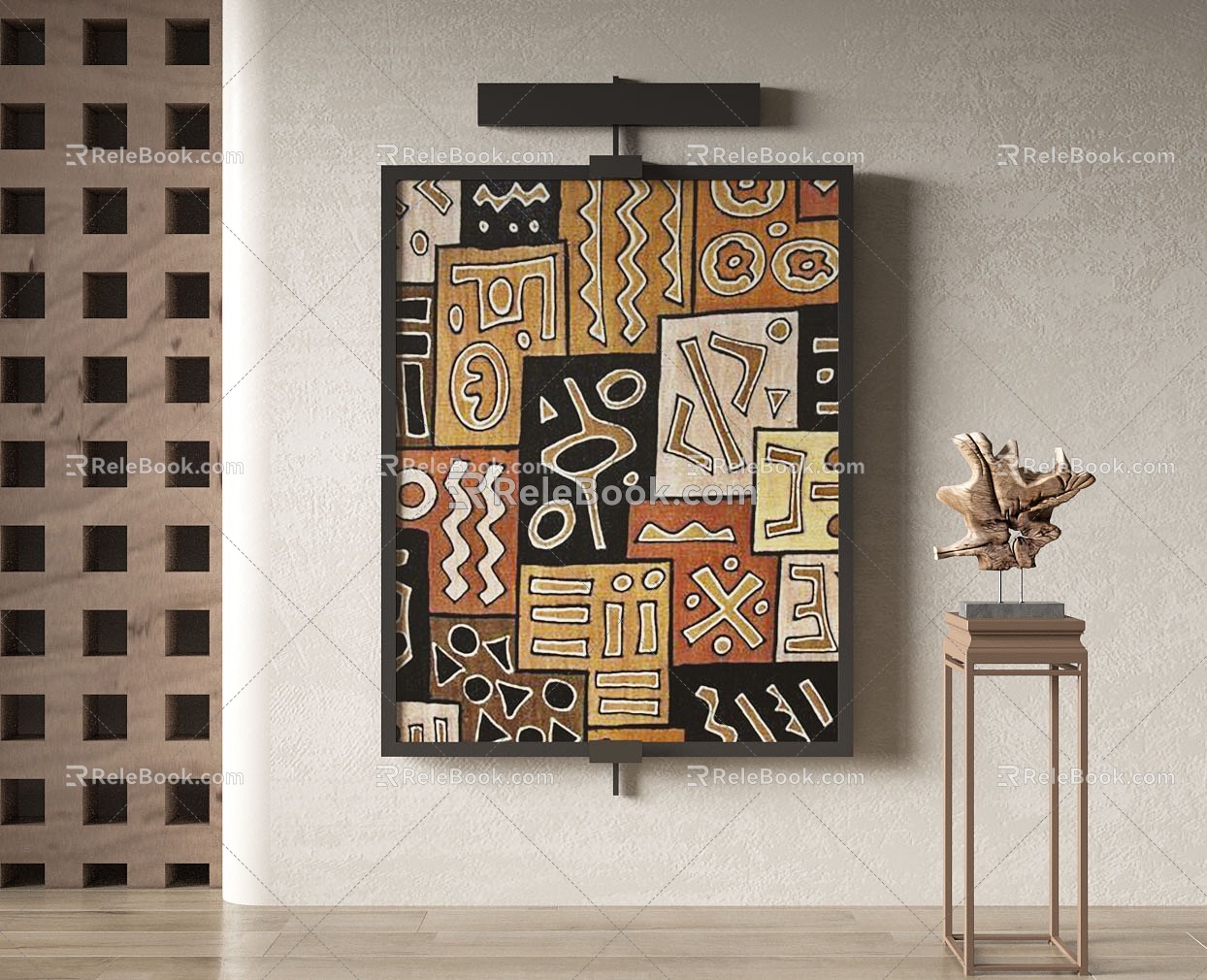 Middle Ancient Style Decorative Painting 3d model