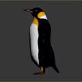 Standing Penguin Plush Toy Featuring Black Back Yellow Neck White Belly And Orange Feet
