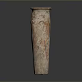 Carved Terracotta Sculpture Vase Tall Slender With Intricate Decorative Patterns