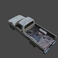 Old Worn Out Pickup Truck With Peeling Paint Rust And Single Cab