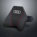 Audi Automotive Parts Headrest In Black Leather With Red Stitching Detail