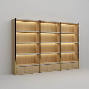 Wooden single-sided red wine and white wine display cabinet with light 3d model