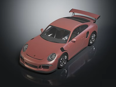 Pink Sports Car Featuring Rear Spoiler Black Alloy Wheels And Sleek Design 3d model