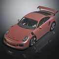 Pink Sports Car Featuring Rear Spoiler Black Alloy Wheels And Sleek Design