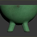Unique Green Three Legged Bowl Design With Curved Body And Stable Leg Structure
