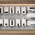 Various Wall Mounted Water Heaters Display With Different Designs And Controls 3d model