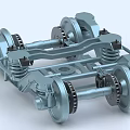 Heavy Duty Vehicle Chassis System with Metal Frame Coil Springs and Wheels