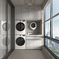 Modern Washing Machine Cabinet Washing Machine Balcony Cabinet 3d model