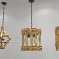 Unique Handcrafted Wooden Chandeliers In Rustic Style With Twig Designs And Exposed Bulbs