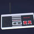 Nintendo Classic Retro Game Controller With Cross Direction Pad And Red Buttons 3d model
