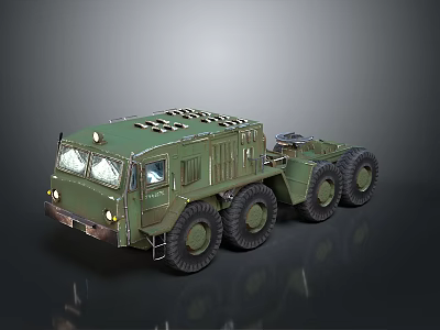 Olive Green 8 Wheel Military Truck with Heavy Duty Transport and Robust Cargo Body 3d model