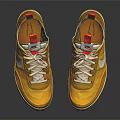 Yellow Nike Casual Shoes With White Laces Red Tongue Tags And White Swoosh