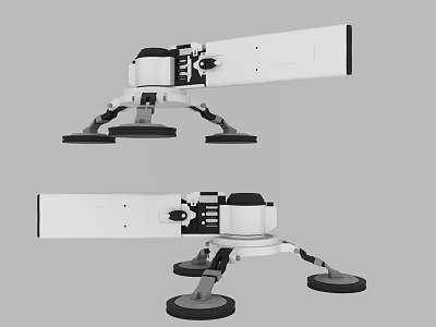 Modern Mechanical Weapon With Multiple Arms And Stable White Base Structure 3d model
