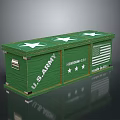 U.S. Army Green Weapon Storage Box With Stars American Flag And Made in USA