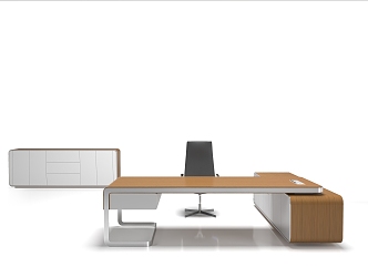 modern office desk and chair 3d model