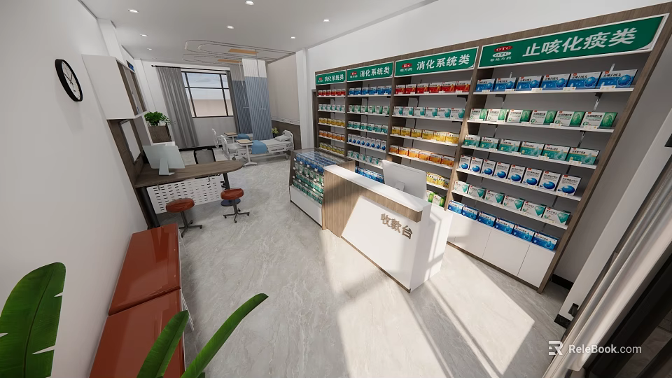 Modern Digital Store Interior With Electronics Display Shelves Phones Computers And Accessories 3d model 