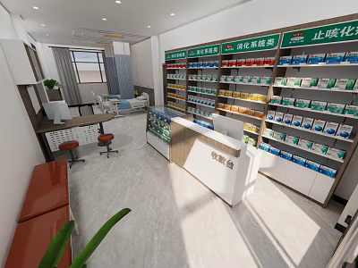 Modern Digital Store Interior With Electronics Display Shelves Phones Computers And Accessories 3d model