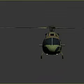 Detailed 3D Military Helicopter Model Showcasing Camouflage Green Paint And Rotor Blades