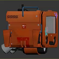 Red Mechanical Device with Blue Handle Circular Light and Dual Engine Bases