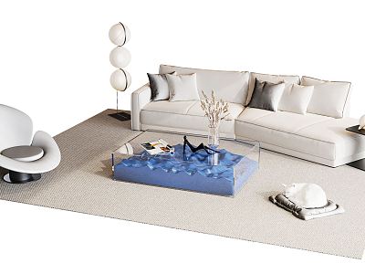 Modern sofa coffee table combination model