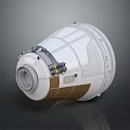 Advanced Space Capsule With Metallic Exterior Observation Windows And Hatch Door 3d model
