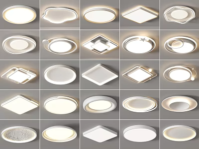 Various Modern Ceiling Lights With Different Shapes And Stylish Designs For Home Interior 3d model