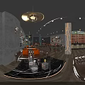 Modern Bar Interior With Illuminated Counter Wine Racks And Comfortable Seating 3d model