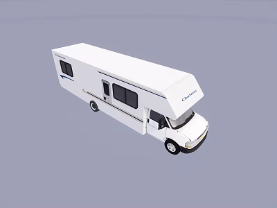 White Coachman Motorhome Exterior Design With Windows And Open Doors 3d model