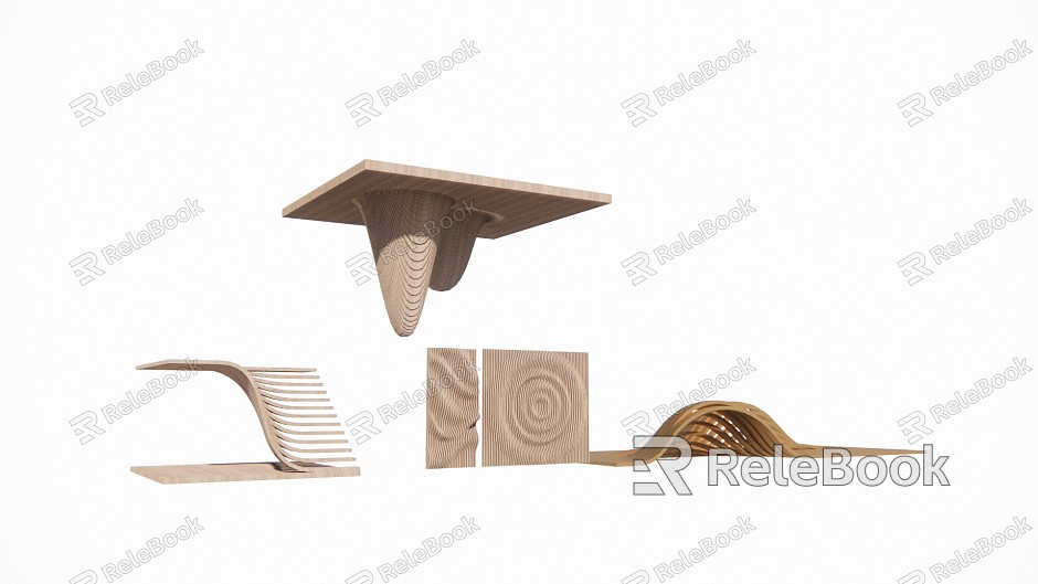 Modern wall wave wall slice ceiling model