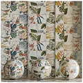 Decorative Wall Tiles With Leaf And Floral Patterns And Ornamental Spheres