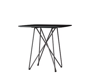 Modern Minimalist Side Table With Black Tabletop And Crossed Metal Frame 3d model