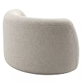 Modern Light Beige Upholstered Single Sofa With Rounded Armrests And Curved Backrest 3d model