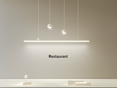 Simple chandelier lighting dining room lamp atmosphere lamp wall washer decorative lamp 3d model