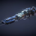Futuristic Spaceship 3D Render With Complex Structure And Lighting Details 3d model