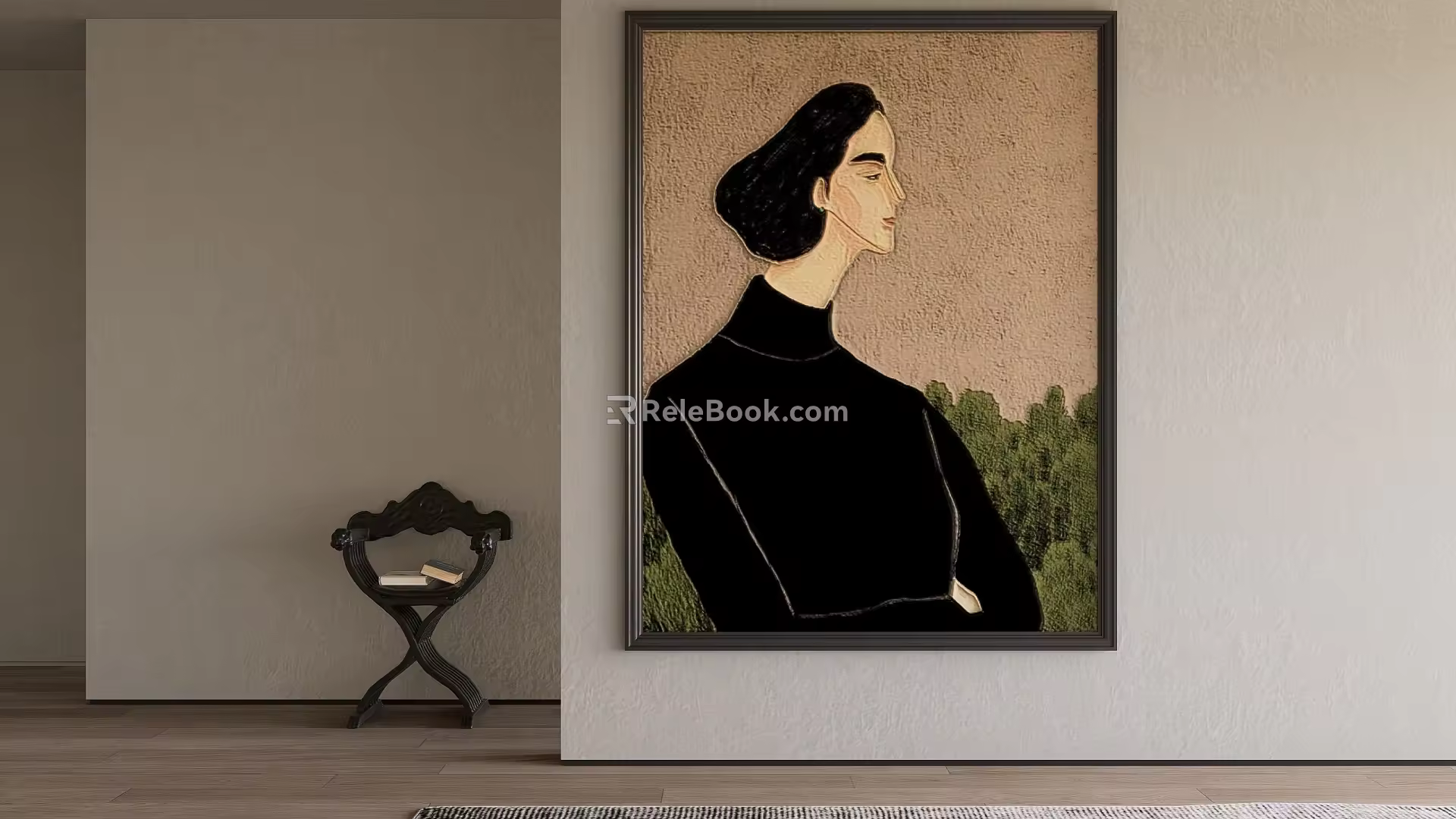Middle Ancient Style Decorative Painting 3d model