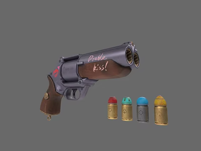 Hellboy Double Kiss Gun Weapon Weapon 3d model