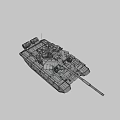 Military Tank With Heavy Duty Tracks Long Cannon And Turret Military Equipment 3d model