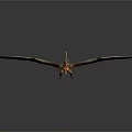 Prehistoric Pterosaur Reptile Flying With Outstretched Wings And Long Beak