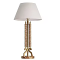 Elegant Table Lamp With White Fabric Shade And Gold Snakeskin Pattern Columns 3d model