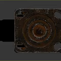 Rusted Metal Caster Wheel With Black Rubber Tire For Furniture Mobility And Home Use