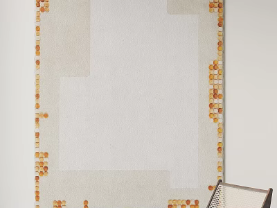 Woven Leisure Chair Paired With White Carpet And Orange Square Trim 3d model