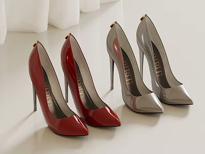 13 Shoes Modern Women High Heels 3d model 13 Shoes Modern Women High Heels 3d model